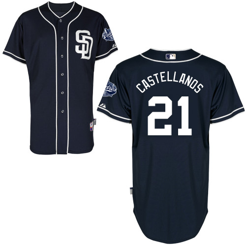 Alex Castellanos #21 MLB Jersey-San Diego Padres Men's Authentic Alternate 1 Cool Base Baseball Jersey